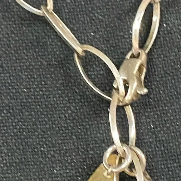 ADJUSTABLE NECKLACE - SILVER AND CORAL-AMBER COLORED BEADS. - Picture 5 of 7